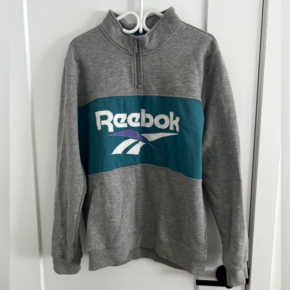 Reebok Vector 1/4 Zip Over The Head - Homme Sweats - Picture 3 of 7